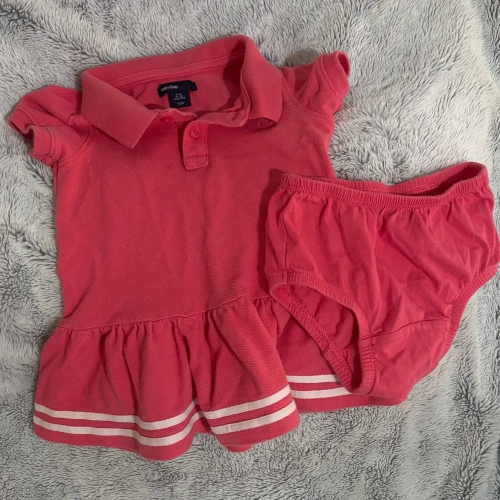 Gap Pink Polo Dress and Bloomers Set, size 6-12 mos